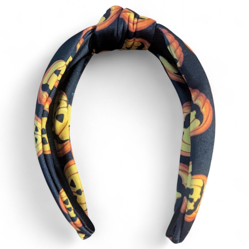 NEW Halloween Pumpkin Headband Theme Orange Knot Accessory